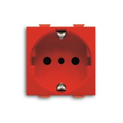 Socket-outlet Schucko 2P+E, 16A, P30 type, red