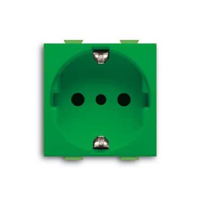 Socket-outlet Schucko  2P+E, 16A, P30 type, green