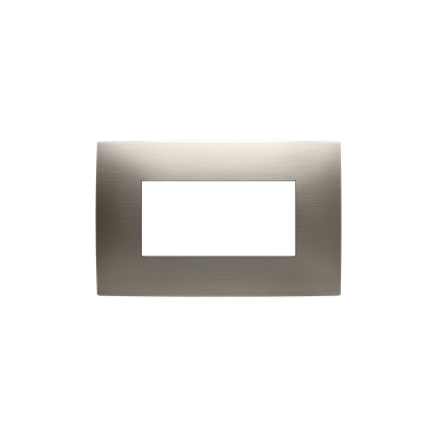 Cover plate, 4 modules, Brushed Stainless