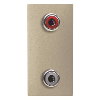 2x RCA connection unit - 1M - Champagne