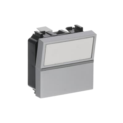 Push-button, SP with label holder with backlight - 2M - Silver