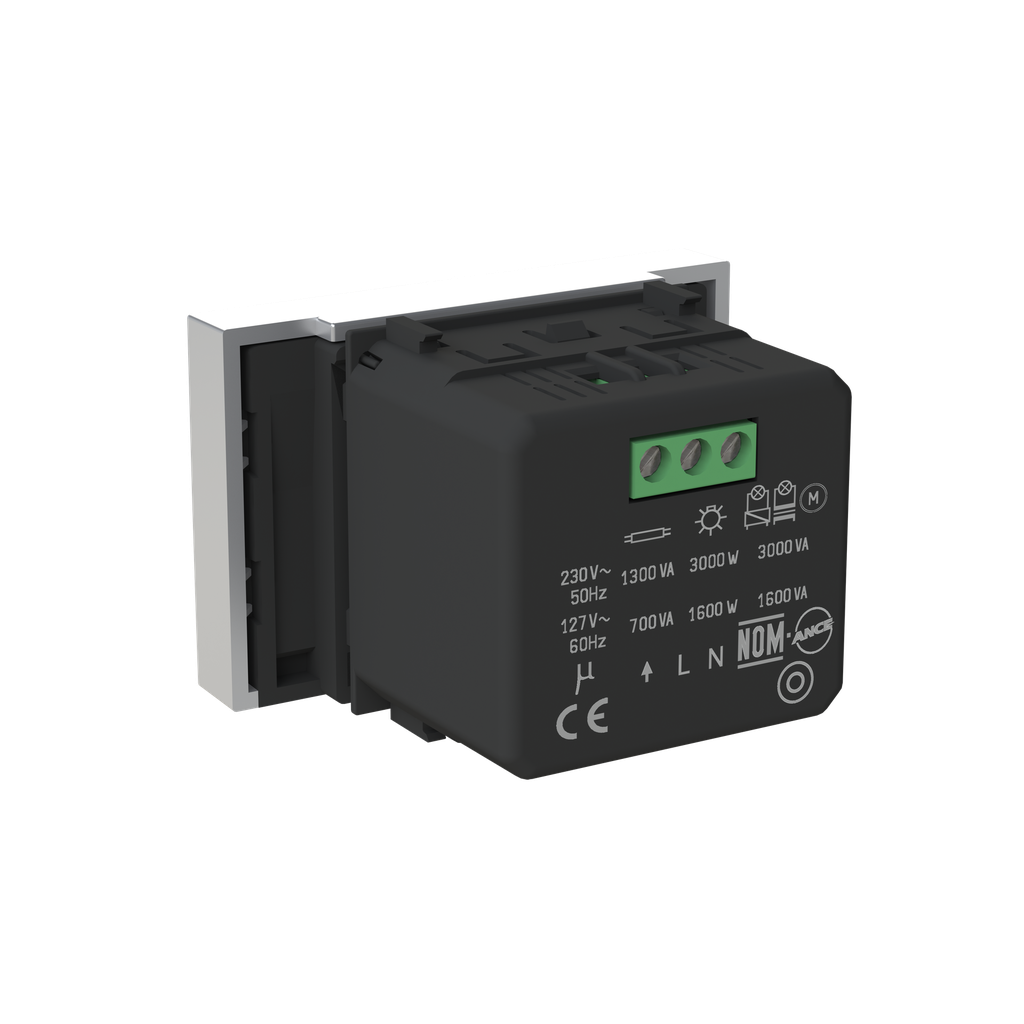 Card timer switch 1-gang, 1-way, SP - 2M - Silver
