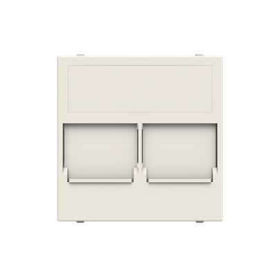 Cover plate for data outlet 2-gang with shutters - 2M - White