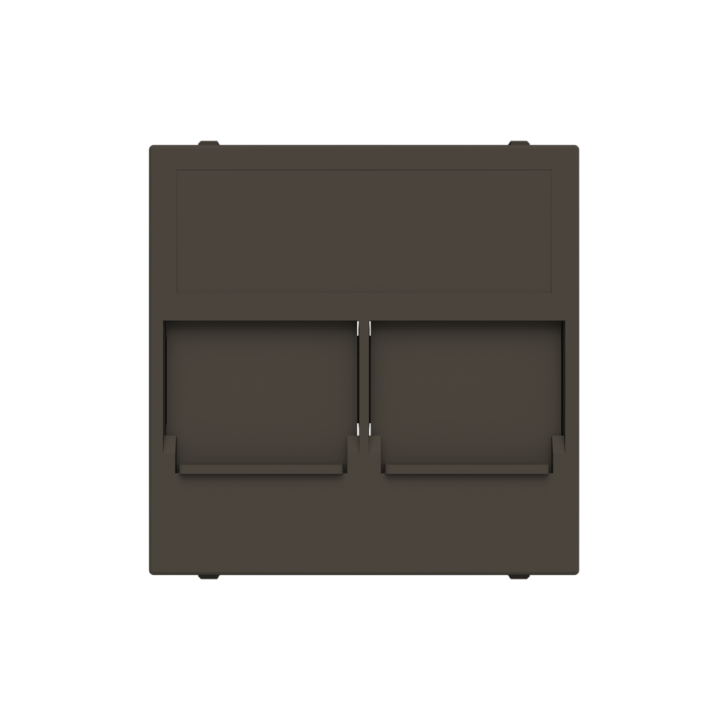 Cover plate for data outlet 2-gang with shutters - 2M - Anthracite