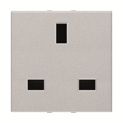 British standard socket outlet - 2M - Silver