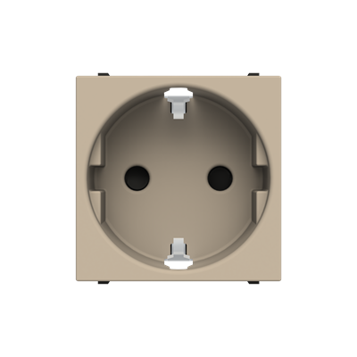Schuko socket outlet srewless terminal - 2M - Champagne
