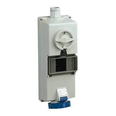 [82754] SOCKET W/INTERLOCK RAIL DIN 16A 2P-E 20 
