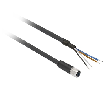 [XZCP1141L10] FEMALE, M12, 4PIN, STRAIGHT PREWIRED CON