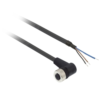 [XZCP1340L5] FEMALE, M12, 3PIN, ELBOWED PREWIRED CONN