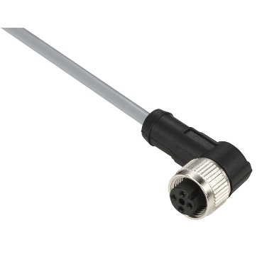 [XZCPV1241L5] PRE WIRED CONNECTOR, PVC, FEMALE, M12, 4