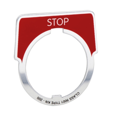 [9001KN202] 30MM LEGEND PLATE - STOP RED            