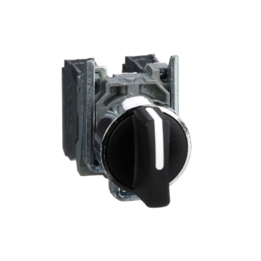 [XB4BD33] SELECTOR SWITCH, metal, black, Ø22, 3 positions, stay put, 2 NO                      