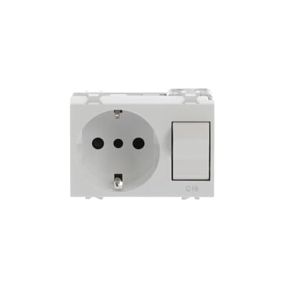 [2CSK1325CH] 2P+E socket outlet,16A - 250V,interlocked withMCB, P30