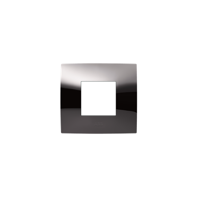 [2CSK0217CH] Cover plate, 2 modules, METAL BLACK gloss finish