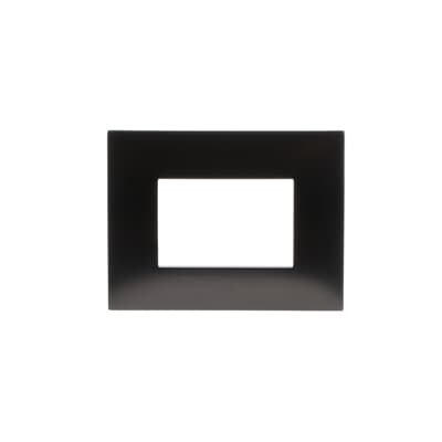 [2CSK0318CH] Cover plate, 3 modules, METAL BLACK satin finish