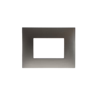 [2CSK0319CH] Cover plate, 3 modules, Brushed Stainless