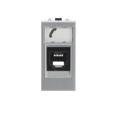 [2CLA211760N1301] Telephone outlet RJ12 - 1M - Silver