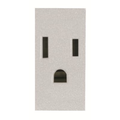 [2CLA212800N1301] American earthed socket outlet - 1M - Silver