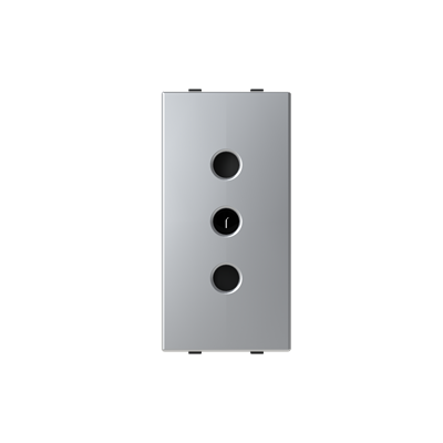 [2CLA213310N1301] Italian P11 socket outlet 10A - 1M - Silver