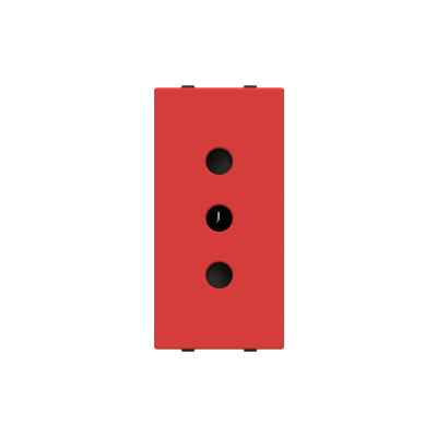 [2CLA213310N7001] Italian P11 socket outlet 10A - 1M - Red