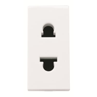 [2CLA213501N1101] Euro-American unearthed socket outlet - 1M - White