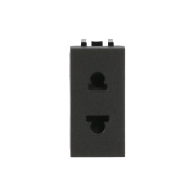 [2CLA213501N1801] Euro-American unearthed socket outlet - 1M - Anthracite