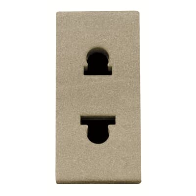 [2CLA213501N1901] Euro-American unearthed socket outlet - 1M - Champagne
