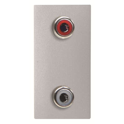 [2CLA215520N1301] 2x RCA connection unit - 1M - Silver