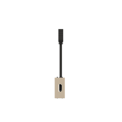 [2CLA215571N1901] HDMI female-female connection unit with cable - 1M - Champagne