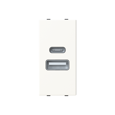 [2CLA218520N1101] USB charger 2.000mA, 1-gang - 1M - White