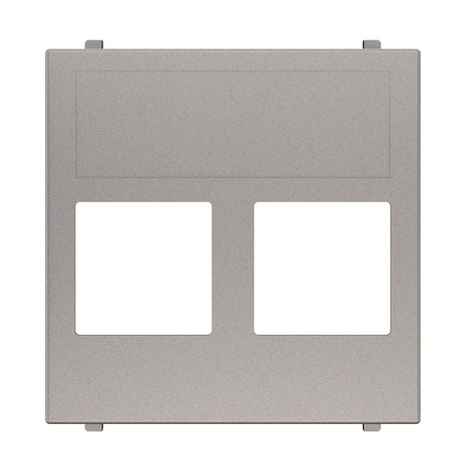 [2CLA221620N1301] Cover plate for data outlet 2-gangs - 2M - Silver