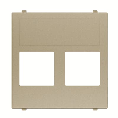 [2CLA221620N1901] Cover plate for data outlet 2-gangs - 2M - Champagne