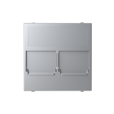 [2CLA221640N1301] Cover plate for data outlet 2-gang with shutters - 2M - Silver