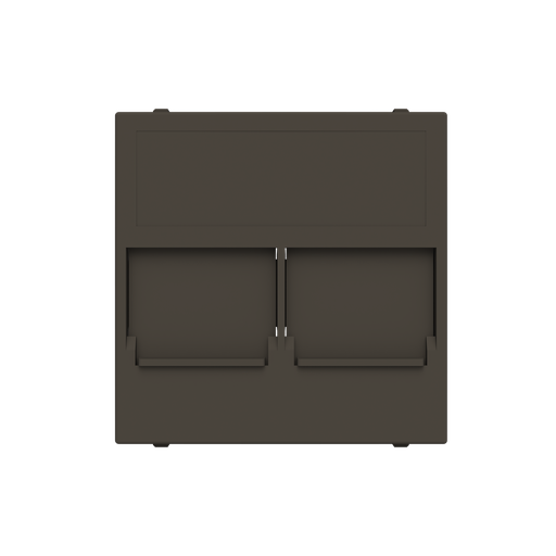 [2CLA221640N1801] Cover plate for data outlet 2-gang with shutters - 2M - Anthracite