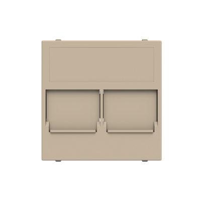 [2CLA221640N1901] Cover plate for data outlet 2-gang with shutters - 2M - Champagne