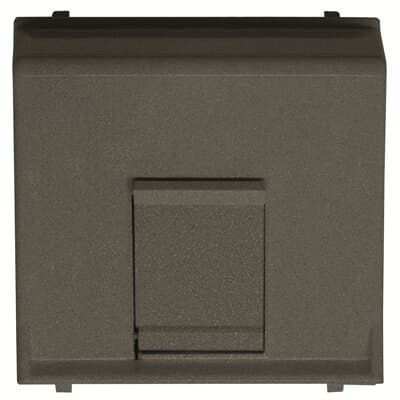 [2CLA221670N1801] Cover plate for data outlet 1-gang at 45º with shutter - 2M - Anthra