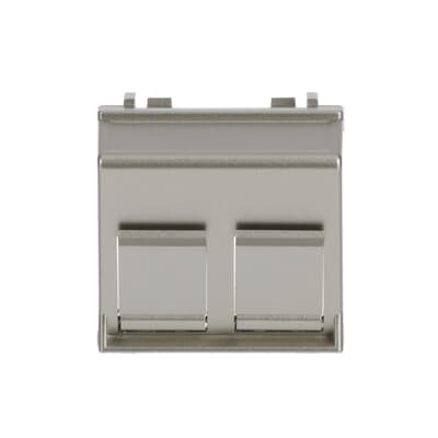 [2CLA221680N1901] Cover plate for data outlet 2-gang at 45º with shutters - 2M - Cham