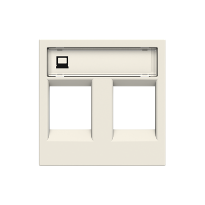 [2CLA221820N1101] Cover plate for data outlet 2-gangs - 2M - White