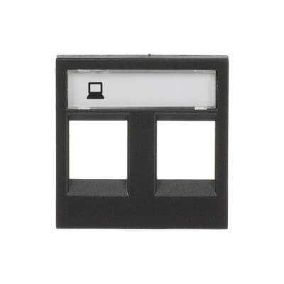 [2CLA221820N1801] Cover plate for data outlet 2-gangs - 2M - Anthracite