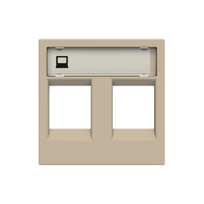 [2CLA221820N1901] Cover plate for data outlet 2-gangs - 2M - Champagne