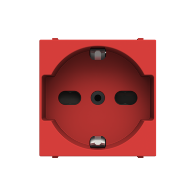 [2CLA223300N7001] Italian P30/17 socket outlet 16/10A - 2M - Red