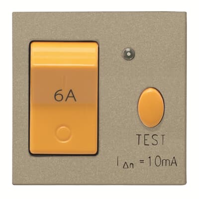 [2CLA223410N1901] Circuit breaker 6A & RCD - 2M - Champagne