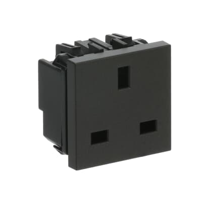 [2CLA223700N1801] British standard socket outlet - 2M - Anthracite