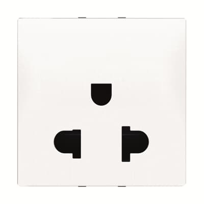 [2CLA223801N1101] Euro-American earthed socket outlet - 2M - White
