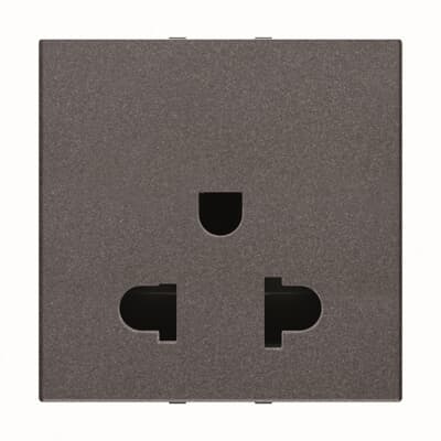 [2CLA223801N1801] Euro-American earthed socket outlet - 2M - Anthracite