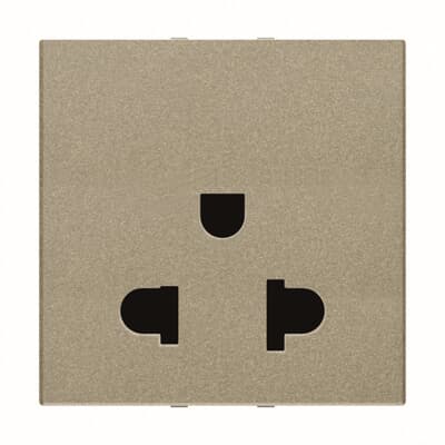 [2CLA223801N1901] Euro-American earthed socket outlet - 2M - Champagne