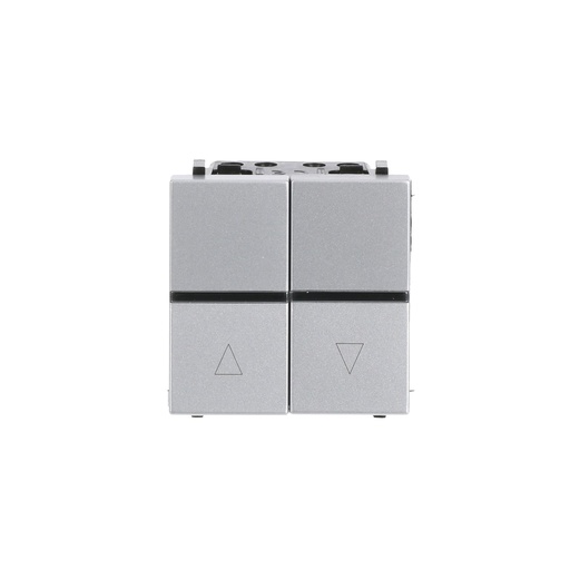 [2CLA224400N1301] Push-button blind  control 2-gangs - 2M - Silver