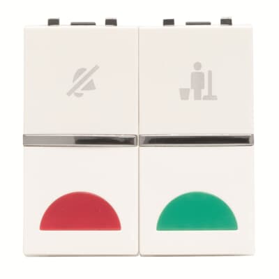 [2CLA224440N1101] DND/MUR 2-gang switch - 2M - White