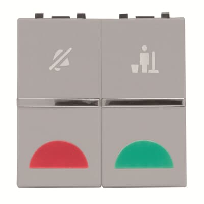 [2CLA224440N1301] DND/MUR 2-gang switch - 2M - Silver