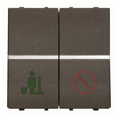 [2CLA224450N1801] DND/MUR 2-gang interlocked switch - 2M - Anthracite